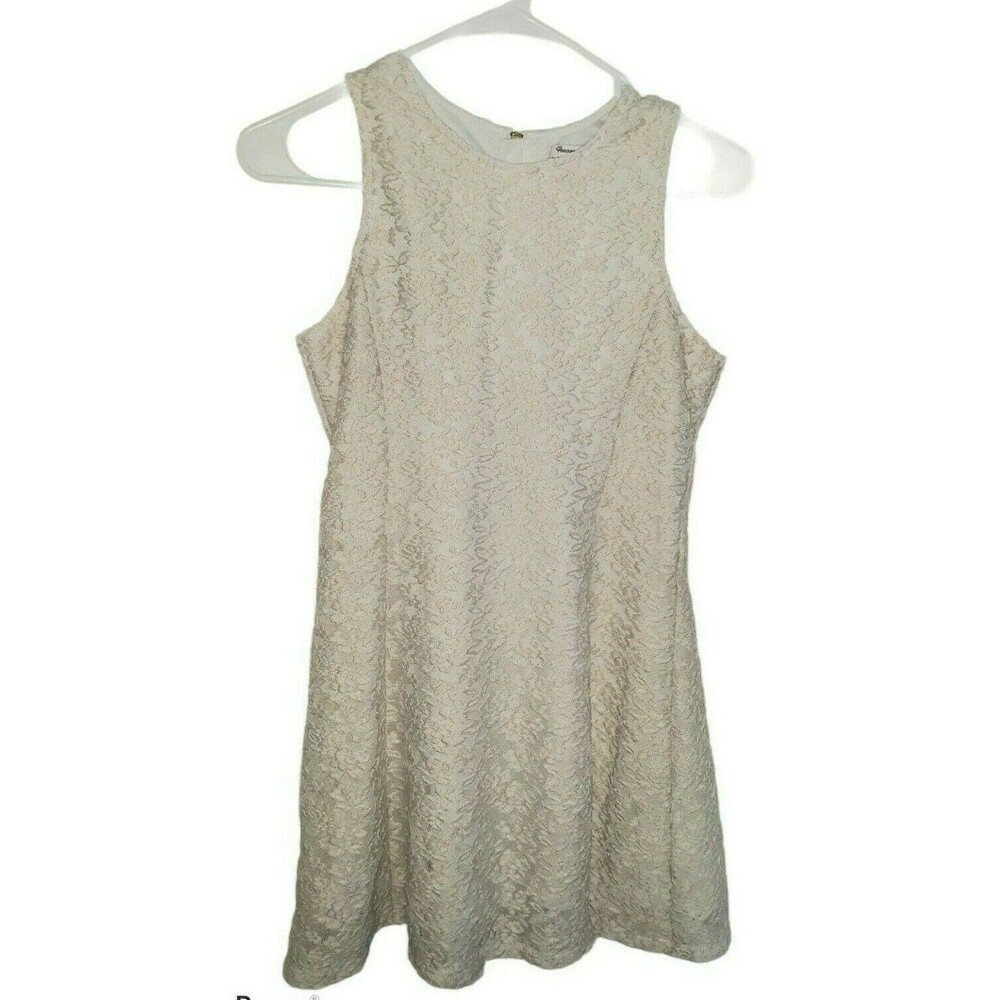 Forever 21 Girls White Ivory Lace Overlay Dress Sz 13/14